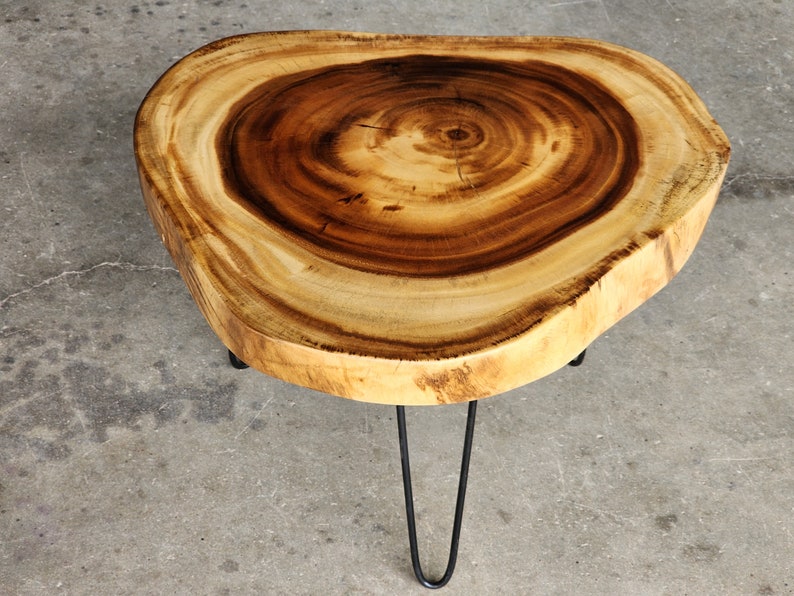Coffee Tables: Round Raintree Wood Live Edge Coffee Table