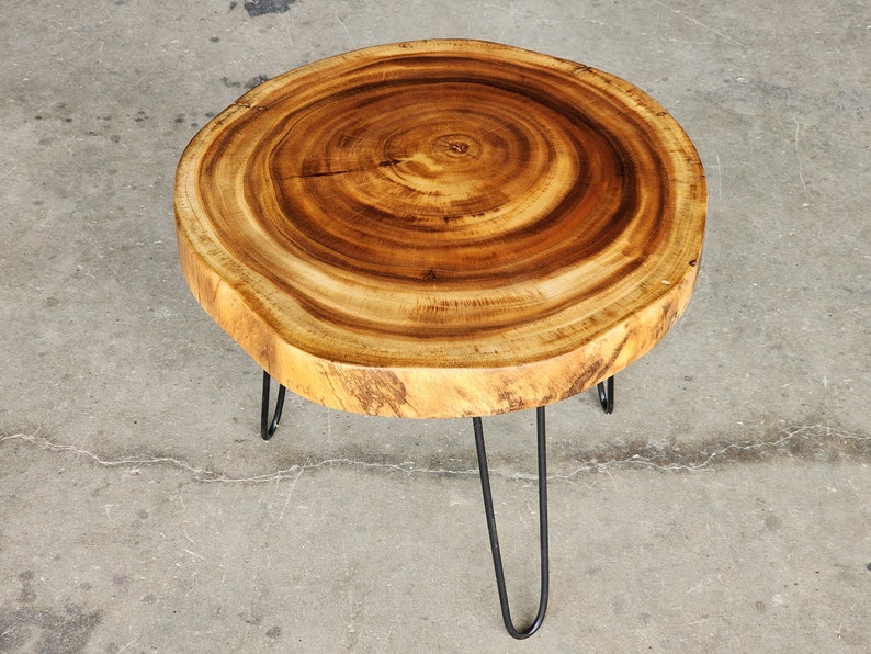 Coffee Tables: Round Raintree Wood Live Edge Coffee Table