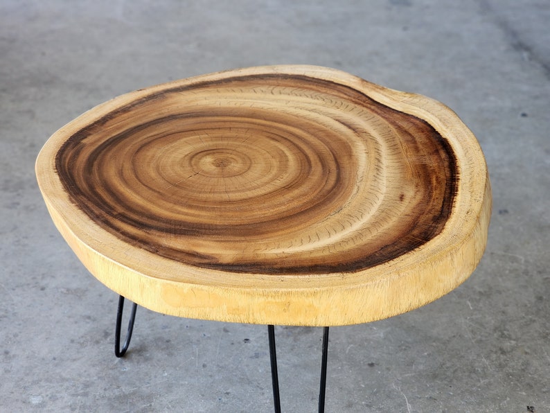 Coffee Tables: Round Raintree Wood Live Edge Coffee Table
