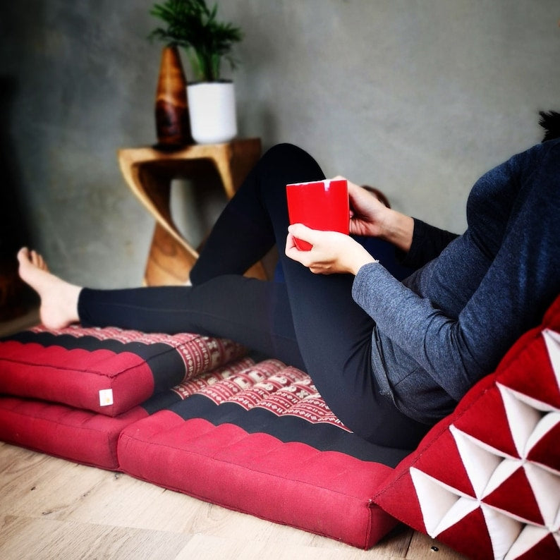 Wellness Accessories: Yoga Thai relaxation Jumbo size cushions 3-Fold Zafu Meditation Cushion Set-100% Kapok Fibre XL JUMBO size