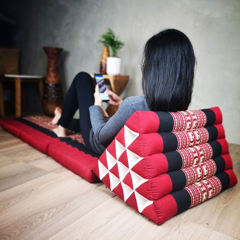 Wellness Accessories: Yoga Thai relaxation Jumbo size cushions 3-Fold Zafu Meditation Cushion Set-100% Kapok Fibre XL JUMBO size