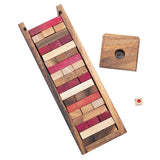 Board Games: Stacking tumbling blocks wood Red colours balance game with dice play options handmade stacking Fun Board Games Kids Ages 4 to Adults