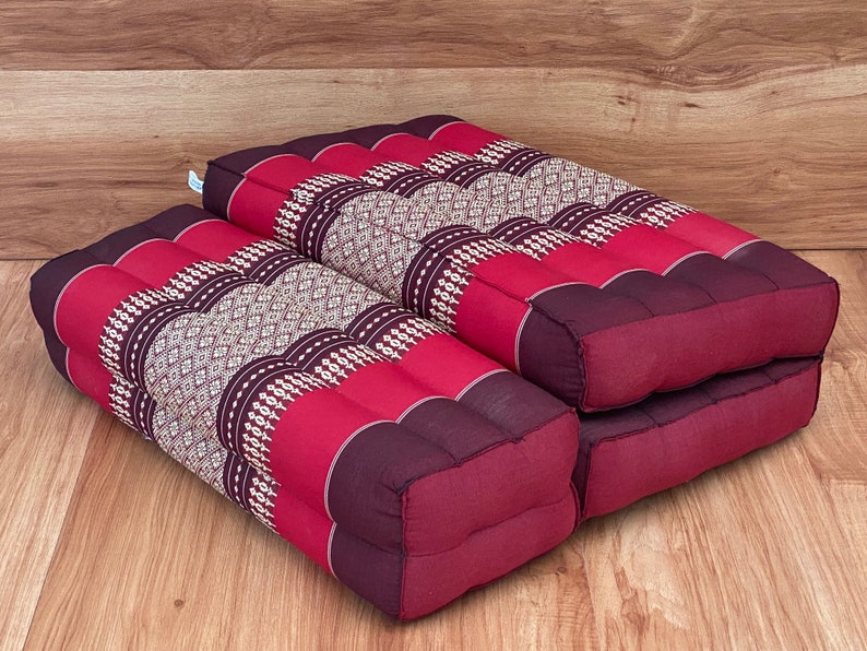 Wellness Accessories: 3-Fold Zafu Meditation Cushion Medium Size-RED