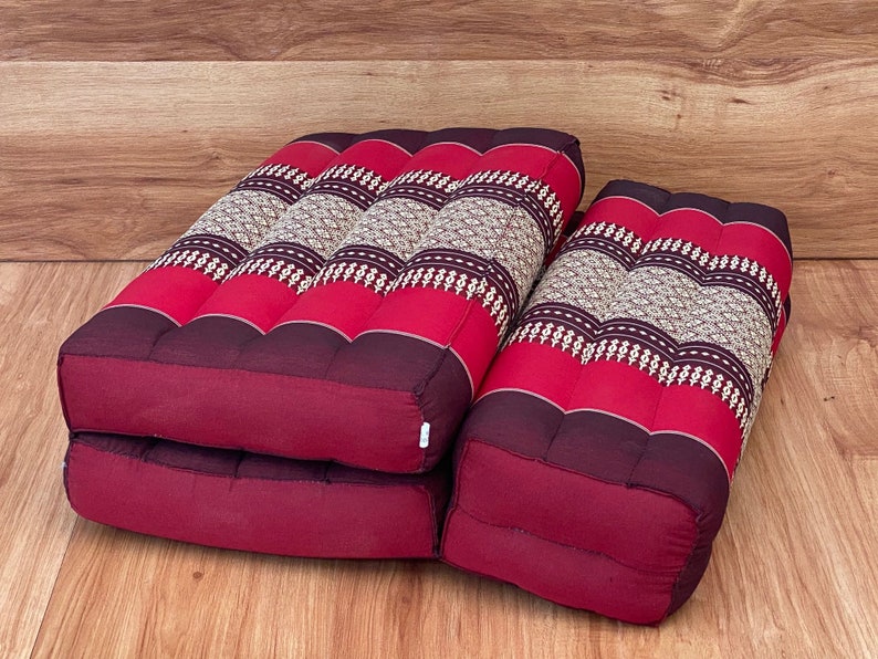 Wellness Accessories: 3-Fold Zafu Meditation Cushion Medium Size-RED