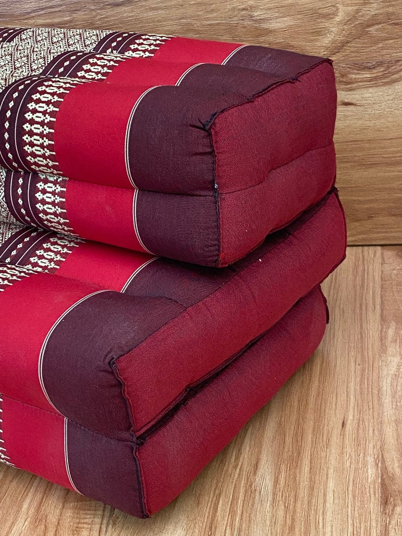 Wellness Accessories: 3-Fold Zafu Meditation Cushion Medium Size-RED