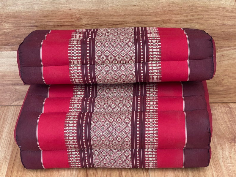 Wellness Accessories: 3-Fold Zafu Meditation Cushion Medium Size-RED
