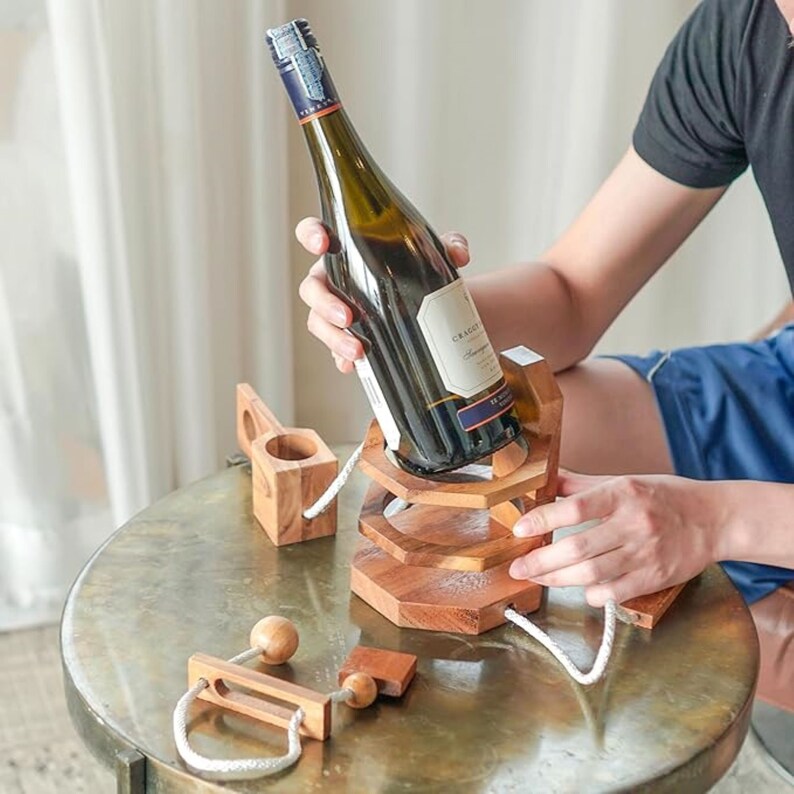 Beer Hampers: Wine Stopper Lock Puzzle - Party Puzzle- cant drink it until you crack the lock-party fun