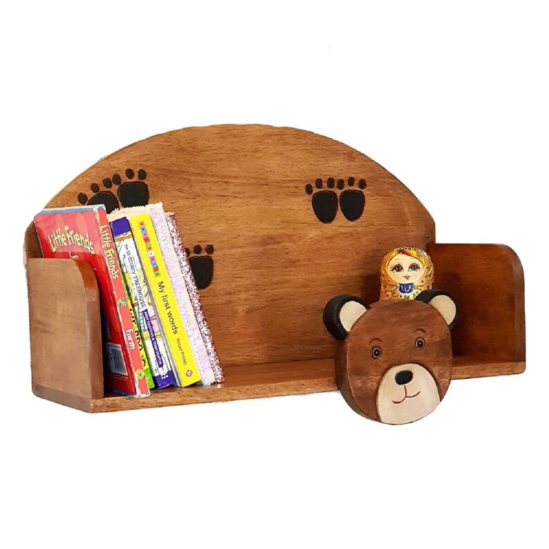Bookcases & Shelves: Wooden Wall Mounted Book Shelf Bear theme for children's room