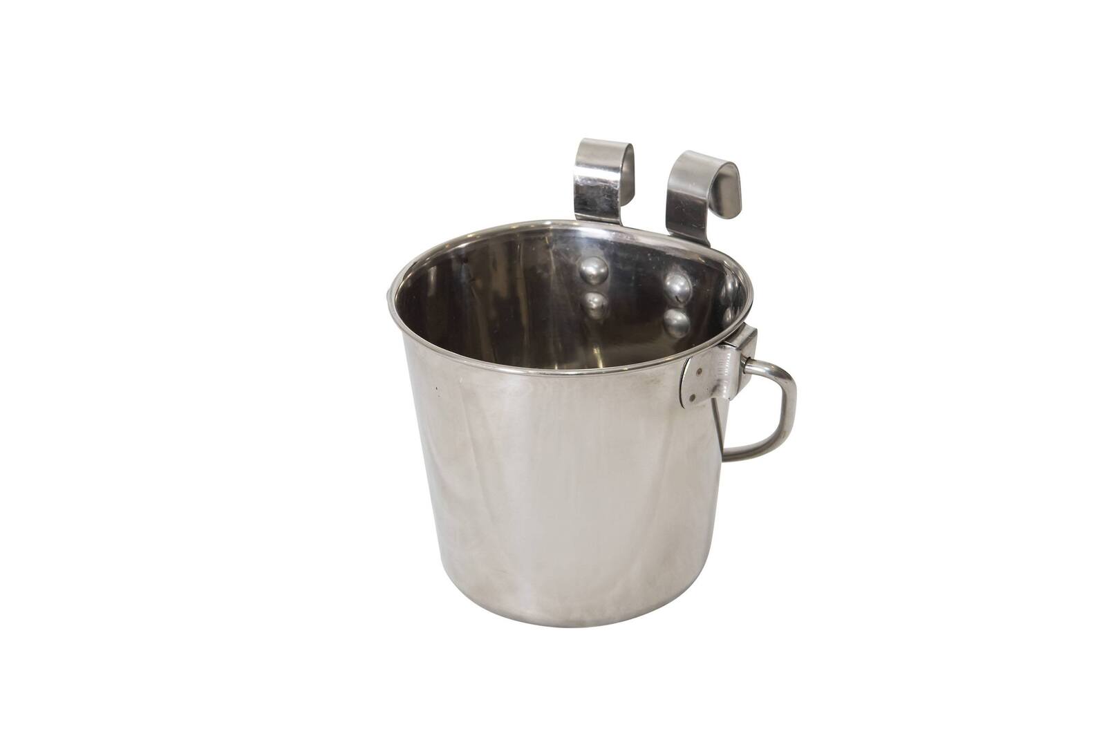 Dog Bowls, Feeders & Waterers: YES4PETS 2.8L Stainless Steel Pet Parrot Feeder Dog Cat Bowl Water Bowls Flat Sided Bucket with Riveted Hooks