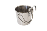 Dog Bowls, Feeders & Waterers: YES4PETS 2.8L Stainless Steel Pet Parrot Feeder Dog Cat Bowl Water Bowls Flat Sided Bucket with Riveted Hooks