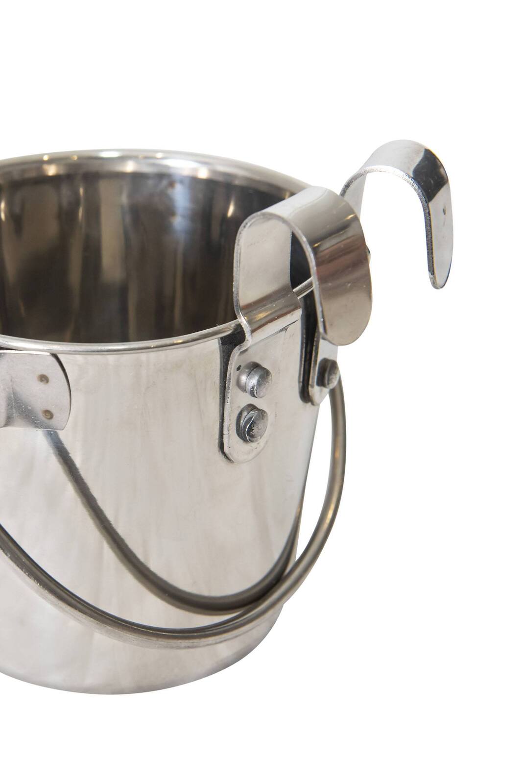 Dog Bowls, Feeders & Waterers: YES4PETS 2.8L Stainless Steel Pet Parrot Feeder Dog Cat Bowl Water Bowls Flat Sided Bucket with Riveted Hooks