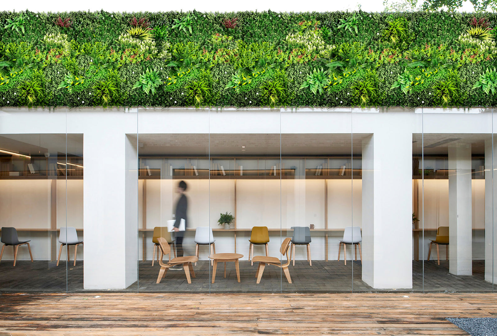 Artificial Wall Plants: YES4HOMES 1 SQM Artificial Plant Wall Décor Grass Panels Vertical Garden Tile Fence 1X1M Green