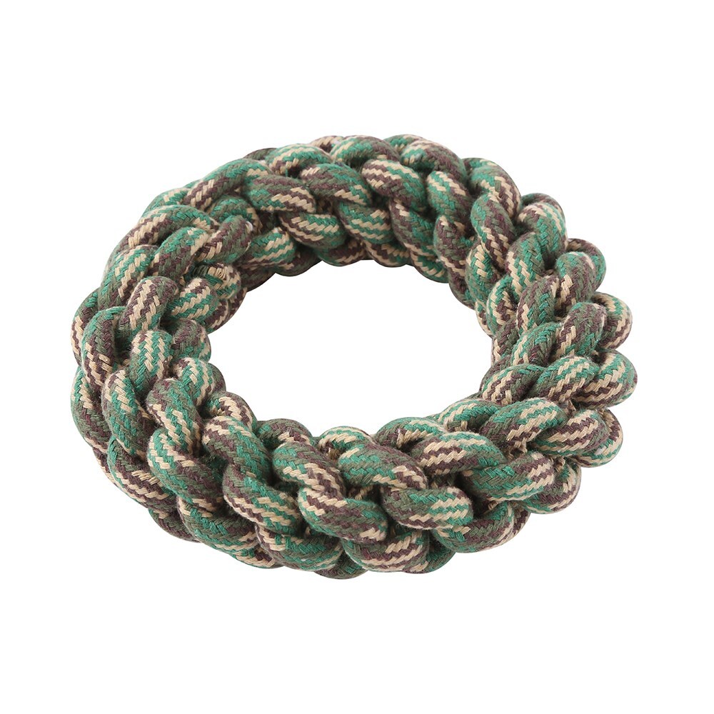 Dog Grooming Supplies: 2 x Dog Toy Cotton Rope Braided Ring Pet Toy Chew Rope Play Dental