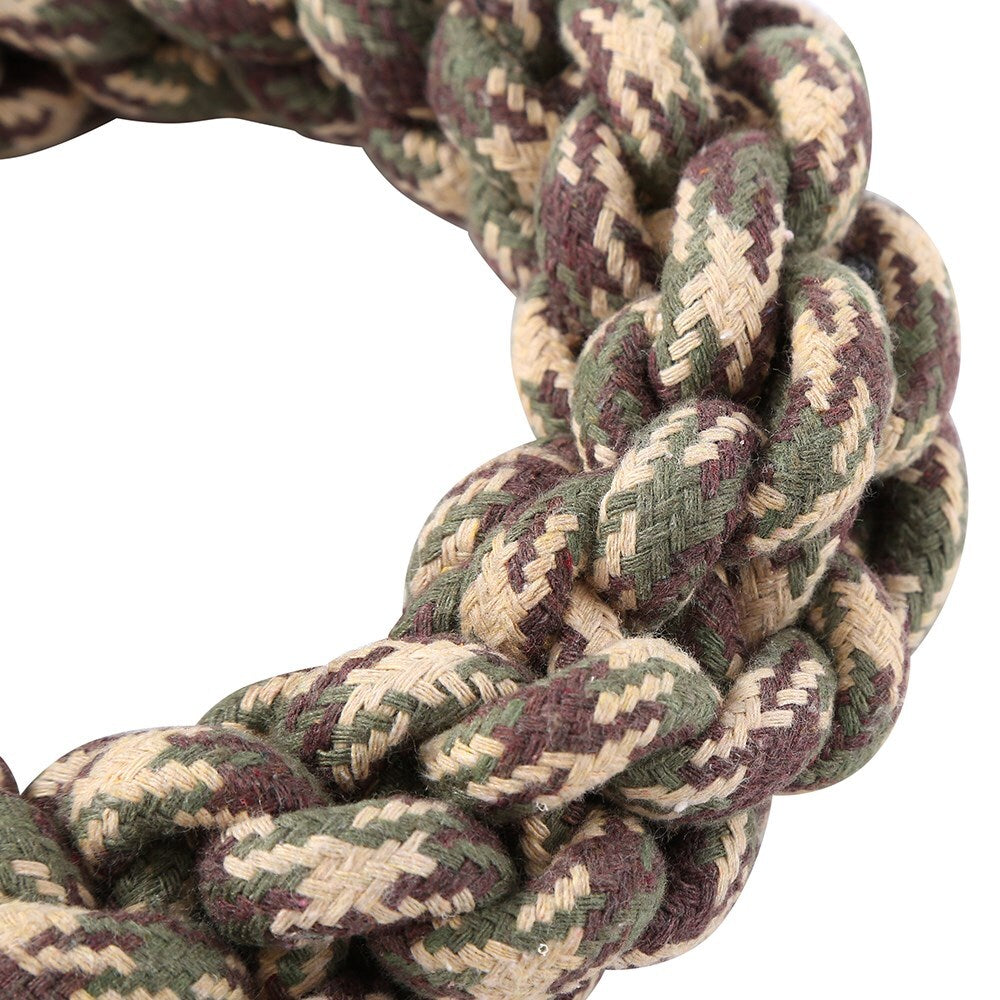 Dog Grooming Supplies: 2 x Dog Toy Cotton Rope Braided Ring Pet Toy Chew Rope Play Dental