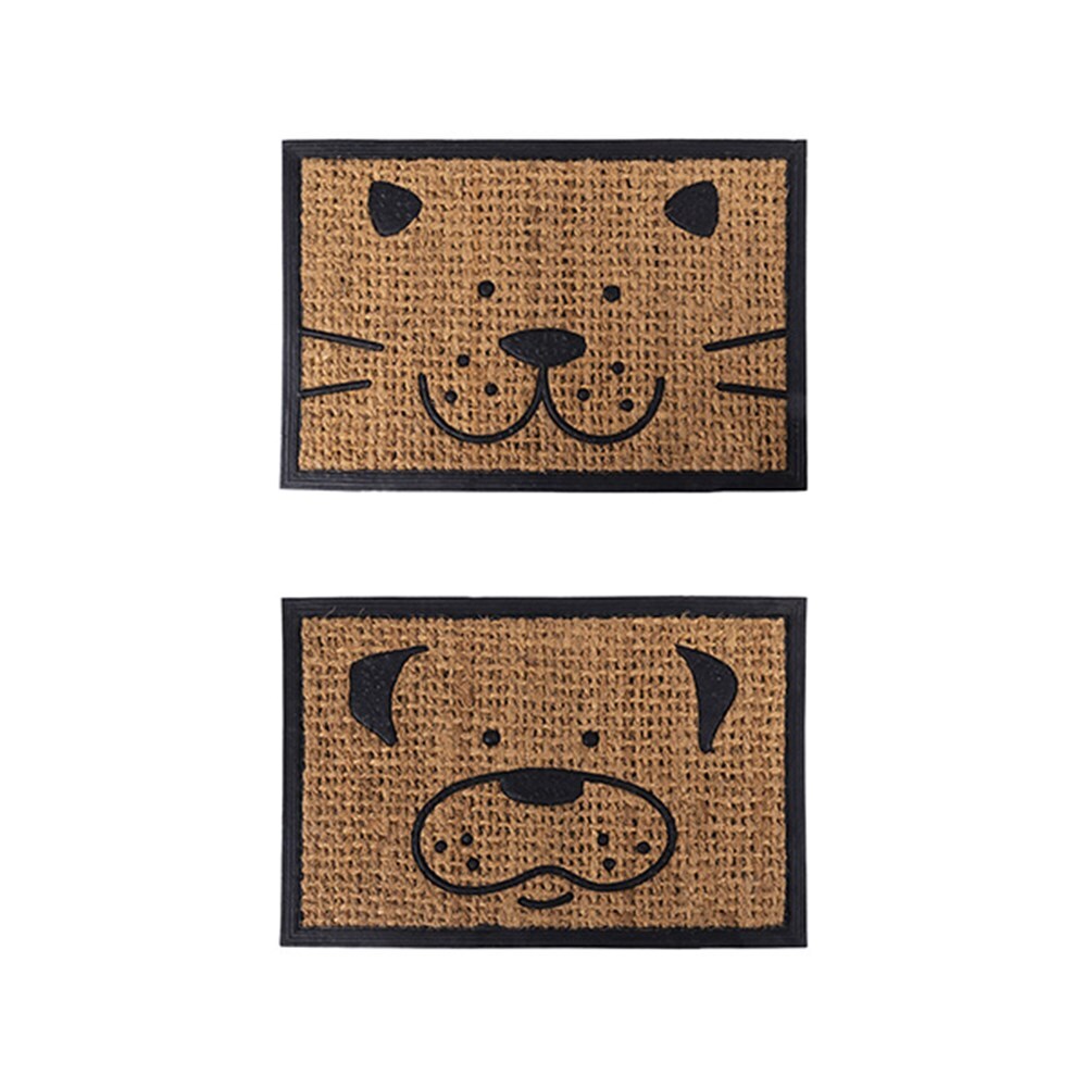 Door Mats: YES4HOMES 2 x Front Door Entryway Doormat Cursive Natural Coconut Coir Floor Mat Outdoor