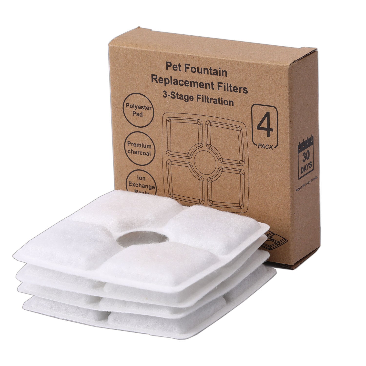 Dog Bowls, Feeders & Waterers: YES4PETS 8 x Pet Dog Cat Fountain Filter Replacement Activated Carbon Ion Filtration System  Dispenser Compatible
