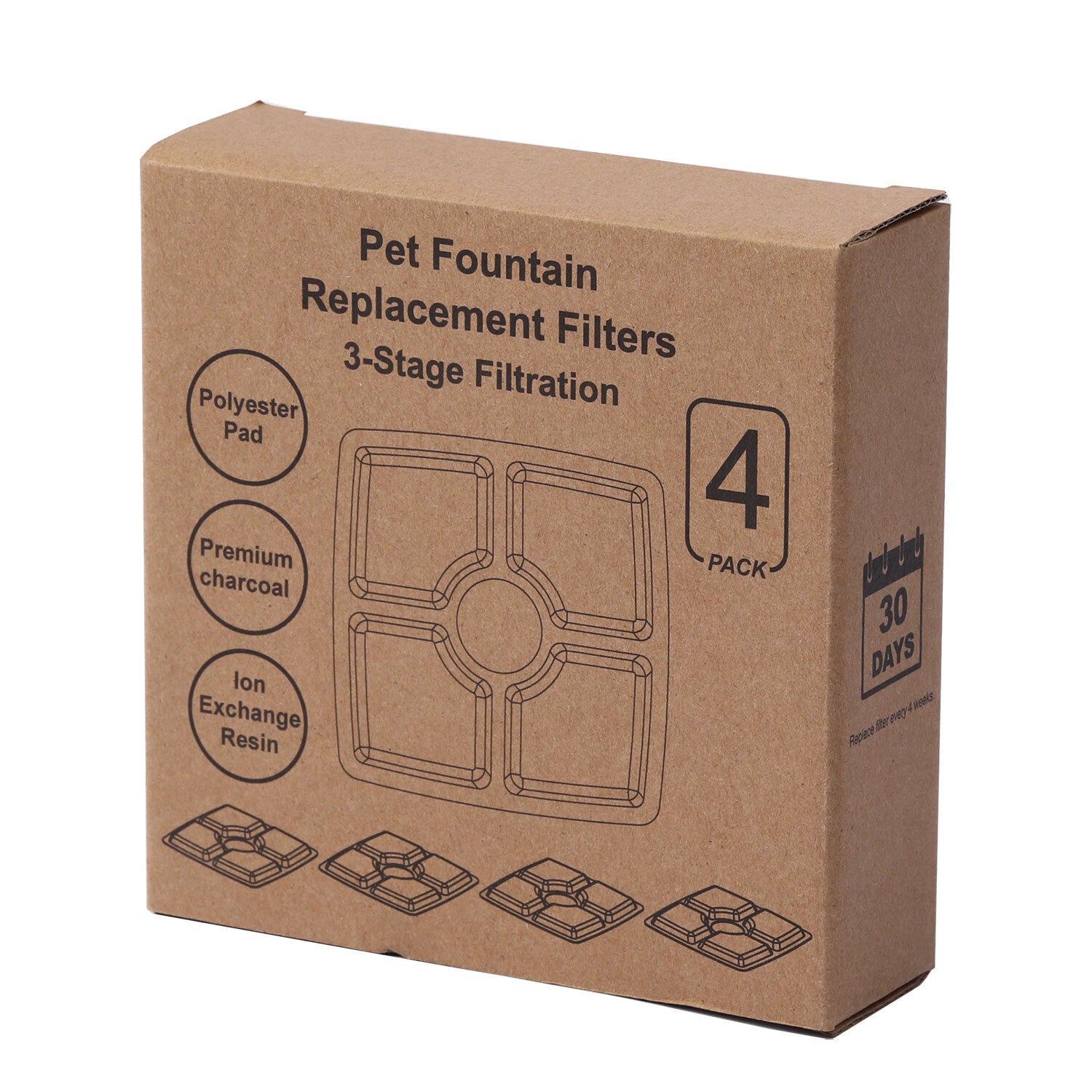 Dog Bowls, Feeders & Waterers: YES4PETS 8 x Pet Dog Cat Fountain Filter Replacement Activated Carbon Ion Filtration System  Dispenser Compatible
