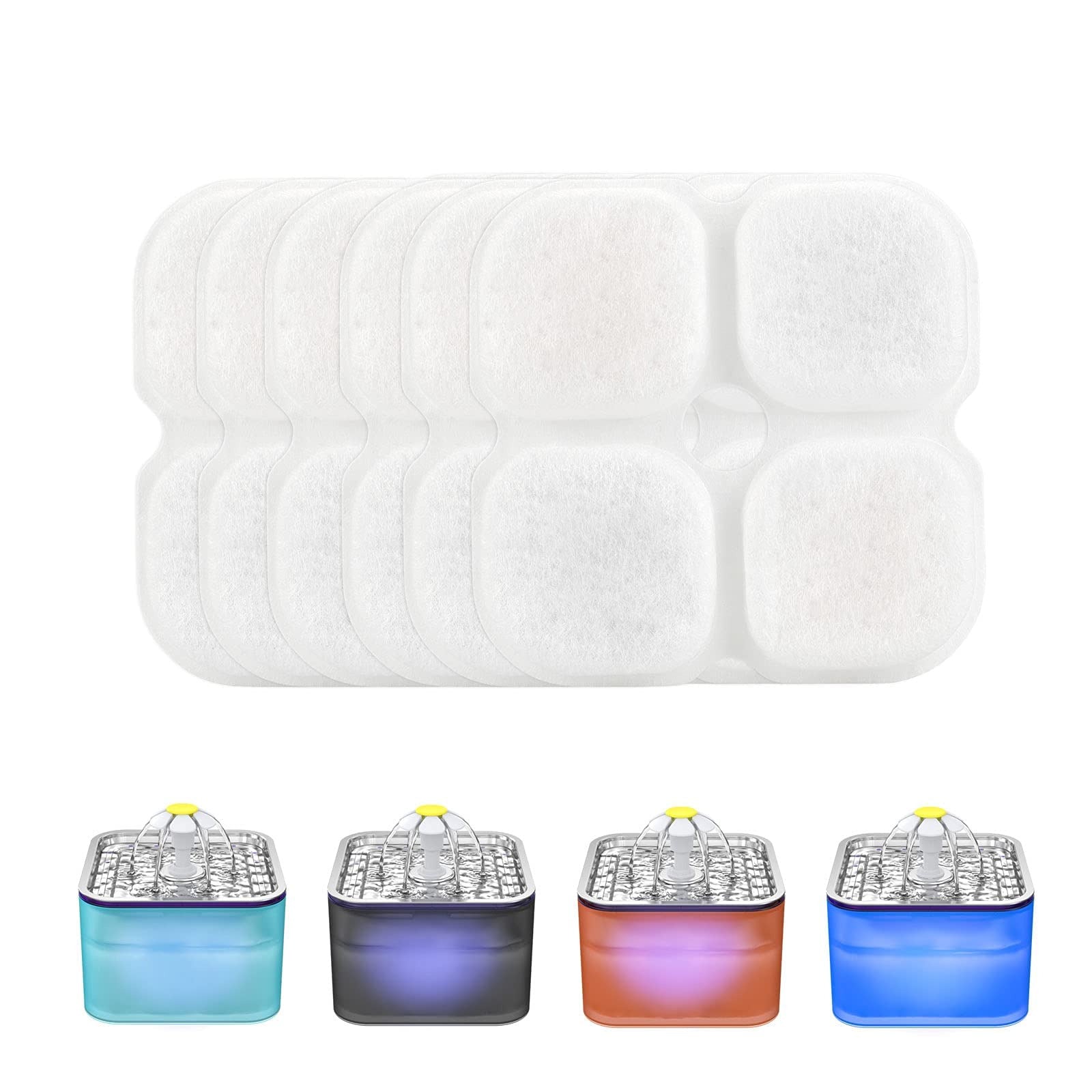 Automotive Repair & Speciality Tools: YES4PETS 8 x Pet Dog Cat Fountain Filter Replacement Activated Carbon Ion Exchange Resin Triple Filtration System Automatic Water Dispenser Compatible
