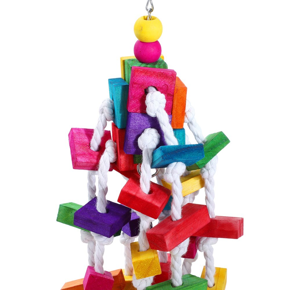 Bird Cage Accessories: YES4PETS 3 x Large Wood Hanging Swing Bird Parrot Parakeet Cockatiel Budgie Rope Toy