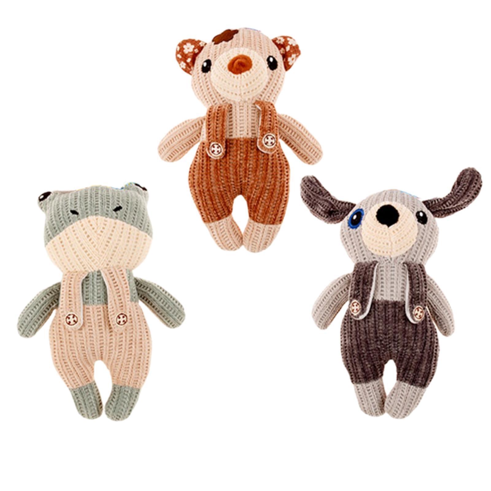 Dog Toys: 3 x Pet Puppy Dog Toy Play Animal Plush Toy Soft Squeaky 25 cm Toy
