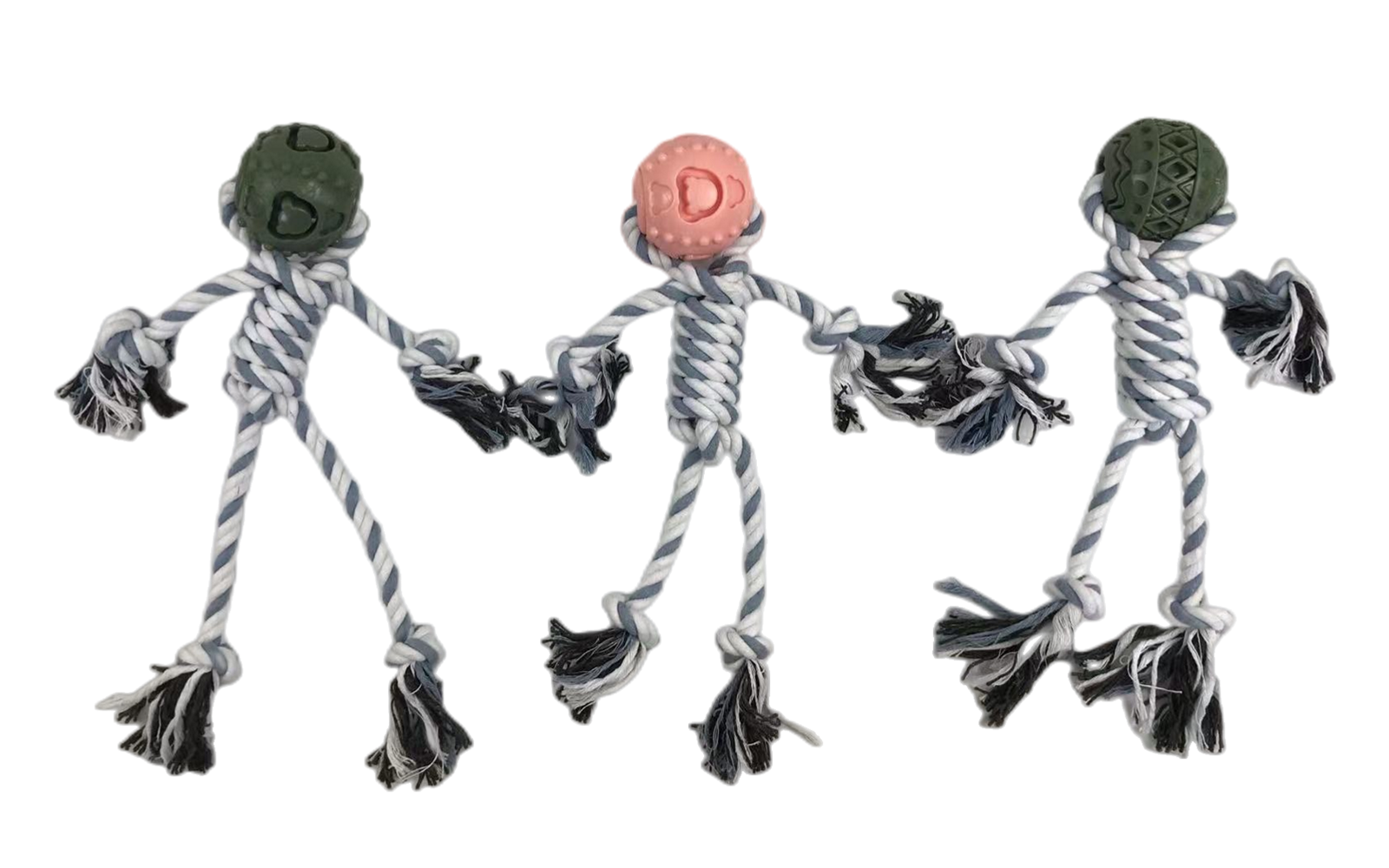 Dog Toys: YES4PETS 3 x Pet Puppy Dog Toy Play Toy Rubber Ball Knotted Rope Toy