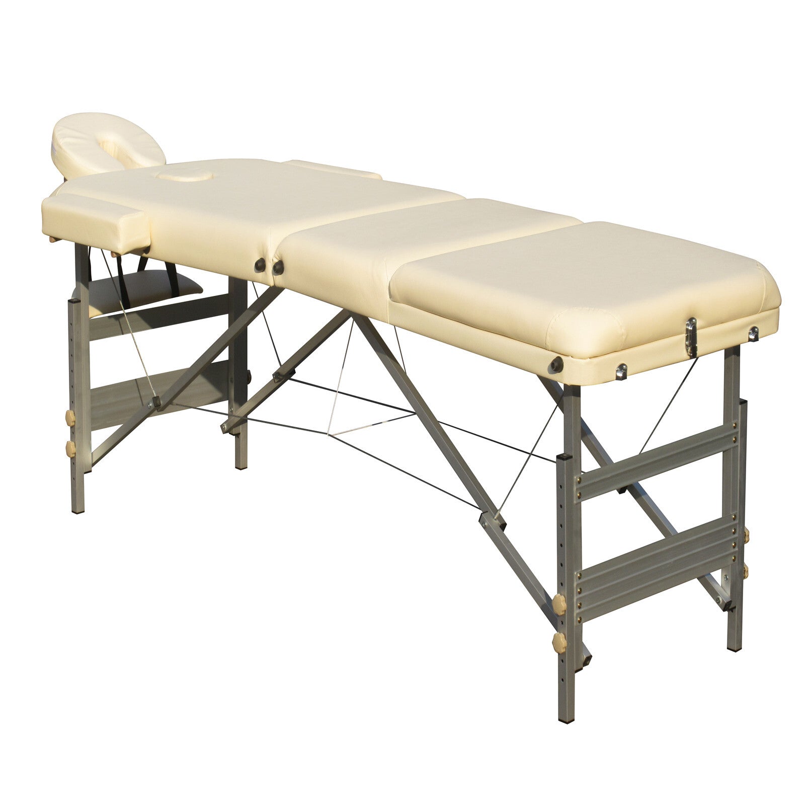 Massage Tables: YES4HOMES 3 Fold 5 cm Thickness Foam Portable Aluminium Massage Table Massage Bed Beauty Therapy Beige