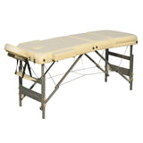 Massage Tables: YES4HOMES 3 Fold 5 cm Thickness Foam Portable Aluminium Massage Table Massage Bed Beauty Therapy Beige