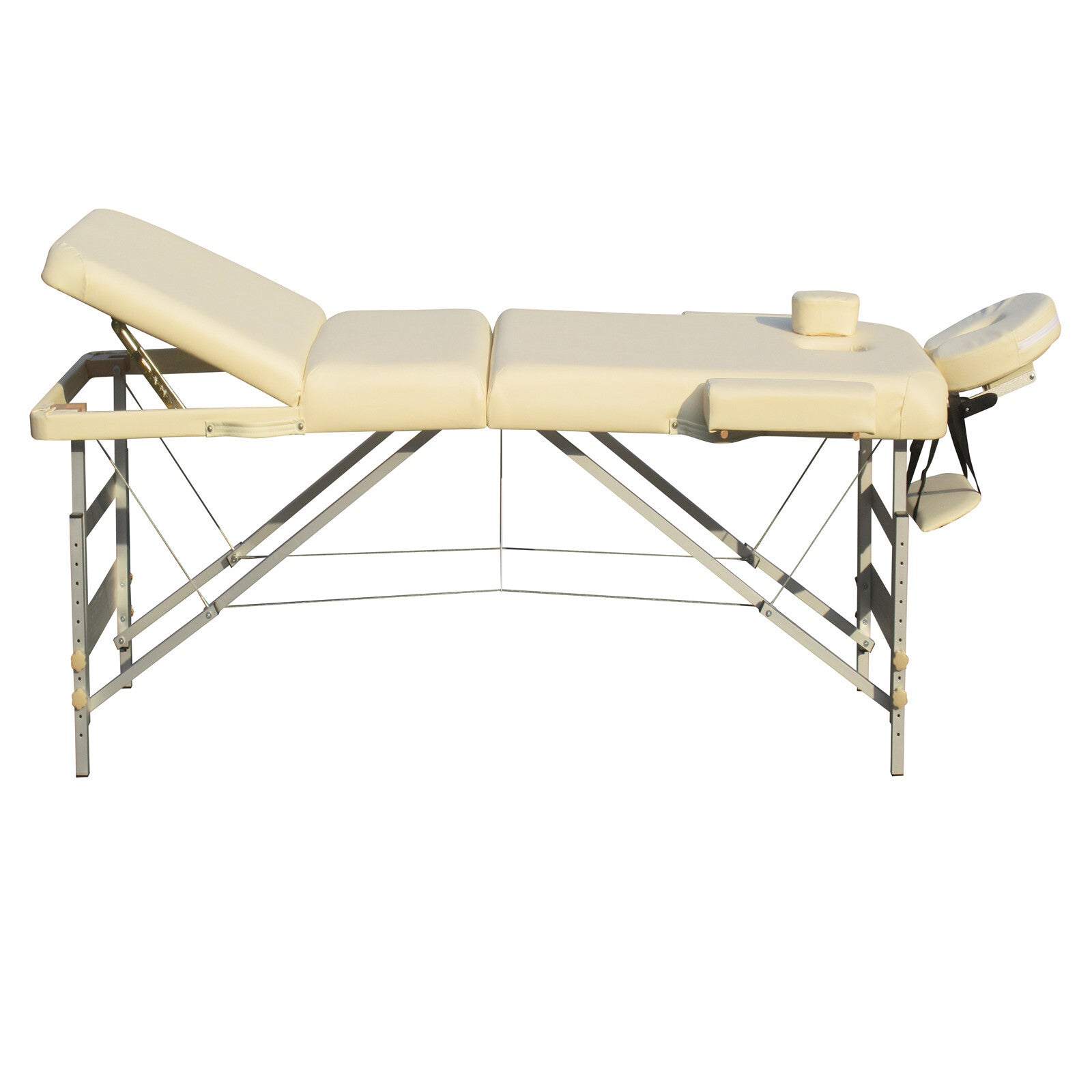 Massage Tables: YES4HOMES 3 Fold 5 cm Thickness Foam Portable Aluminium Massage Table Massage Bed Beauty Therapy Beige
