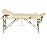 Massage Tables: YES4HOMES 3 Fold 5 cm Thickness Foam Portable Aluminium Massage Table Massage Bed Beauty Therapy Beige
