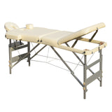 Massage Tables: YES4HOMES 3 Fold 5 cm Thickness Foam Portable Aluminium Massage Table Massage Bed Beauty Therapy Beige