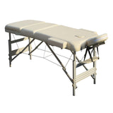 Massage Tables: YES4HOMES 3 Fold 5 cm Thickness Foam Portable Aluminium Massage Table Massage Bed Beauty Therapy Beige