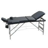 Massage Chairs: YES4HOMES 3 Fold 5 cm Thickness Foam Portable Aluminium Massage Table Massage Bed Beauty Therapy Black