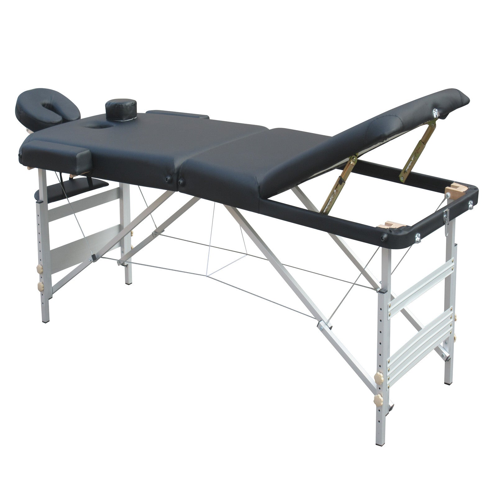 Massage Chairs: YES4HOMES 3 Fold 5 cm Thickness Foam Portable Aluminium Massage Table Massage Bed Beauty Therapy Black