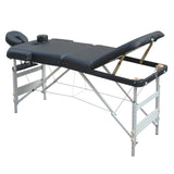 Massage Chairs: YES4HOMES 3 Fold 5 cm Thickness Foam Portable Aluminium Massage Table Massage Bed Beauty Therapy Black
