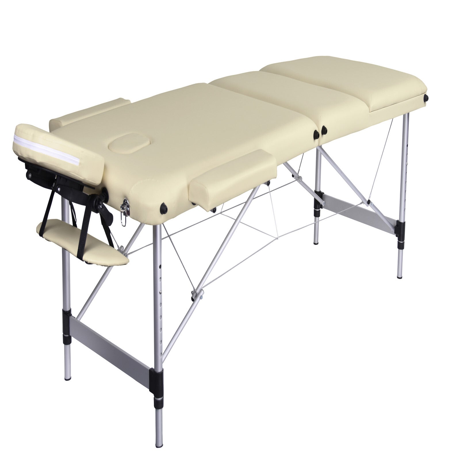 Massage Tables: YES4HOMES 3 Fold Portable Aluminium Massage Table Massage Bed Beauty Therapy Beige