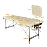 Massage Tables: YES4HOMES 3 Fold Portable Aluminium Massage Table Massage Bed Beauty Therapy Beige