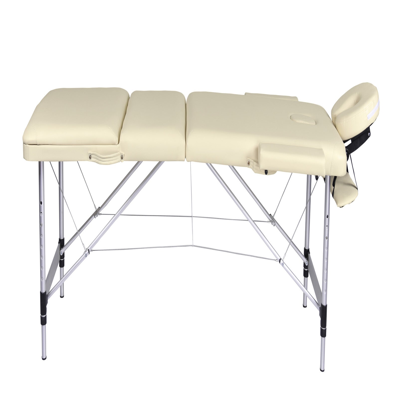 Massage Tables: YES4HOMES 3 Fold Portable Aluminium Massage Table Massage Bed Beauty Therapy Beige