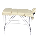 Massage Tables: YES4HOMES 3 Fold Portable Aluminium Massage Table Massage Bed Beauty Therapy Beige