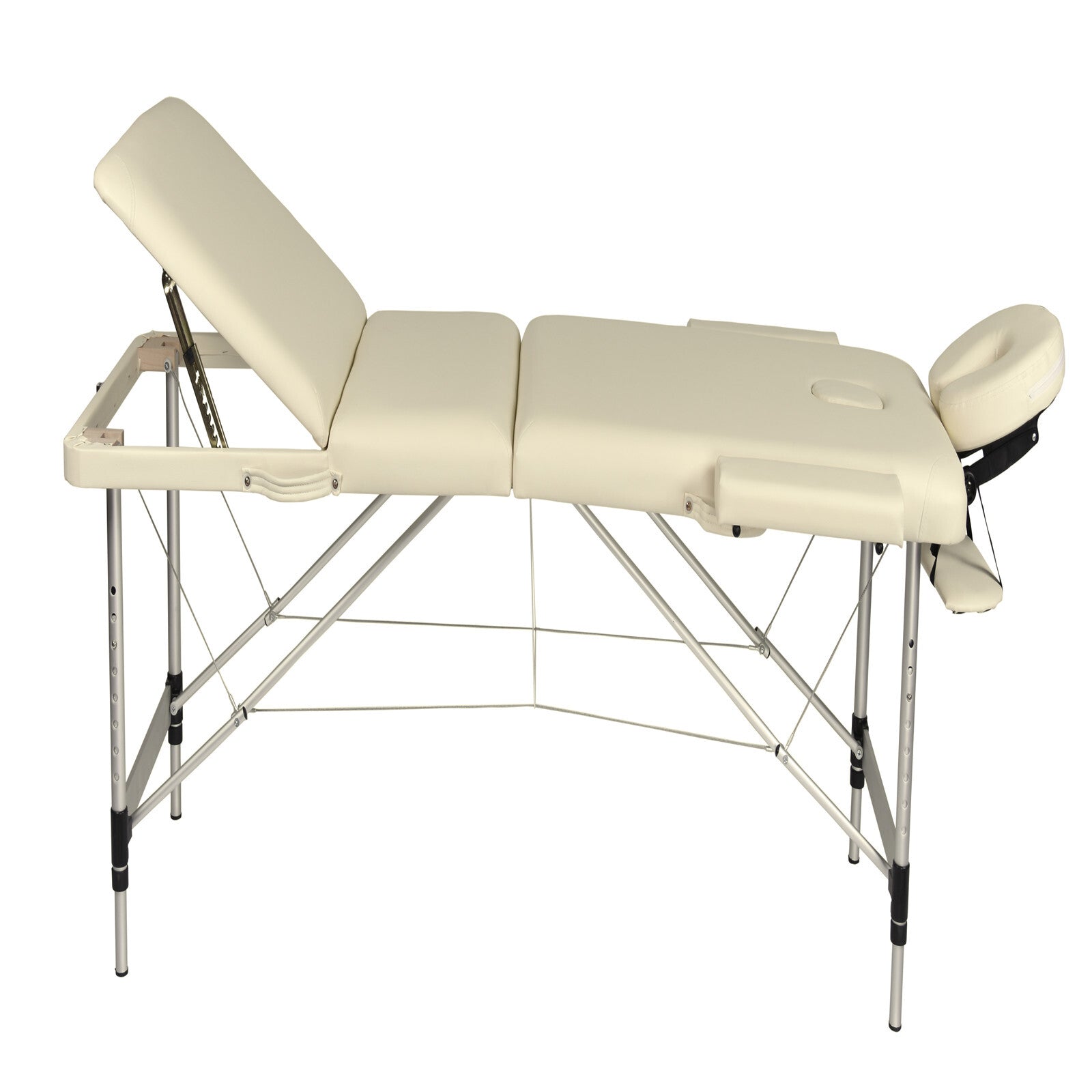 Massage Tables: YES4HOMES 3 Fold Portable Aluminium Massage Table Massage Bed Beauty Therapy Beige