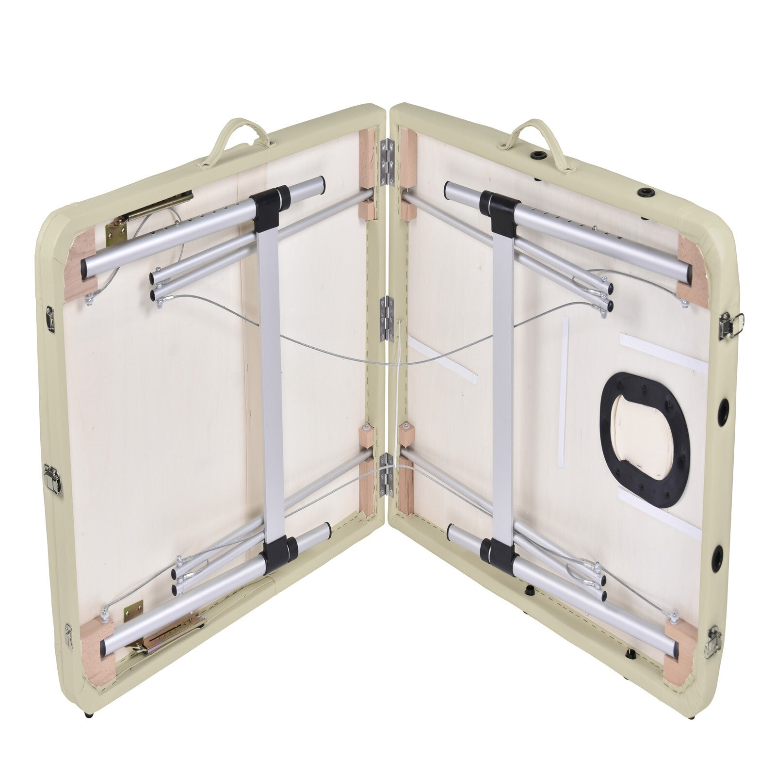 Massage Tables: YES4HOMES 3 Fold Portable Aluminium Massage Table Massage Bed Beauty Therapy Beige