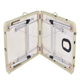 Massage Tables: YES4HOMES 3 Fold Portable Aluminium Massage Table Massage Bed Beauty Therapy Beige