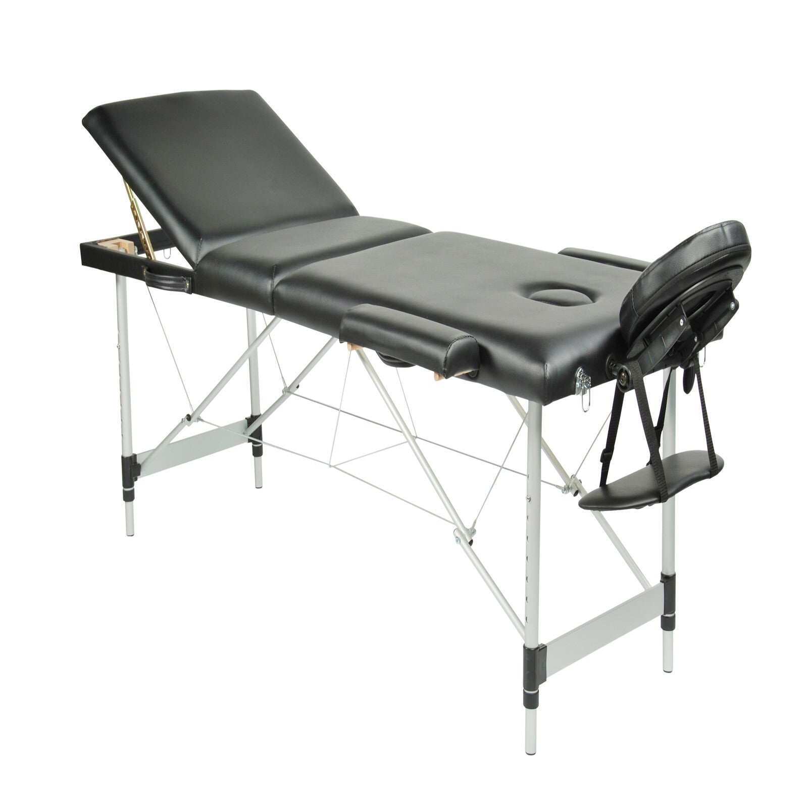 Massage Chairs: YES4HOMES Black 3 Fold Portable Aluminium Massage Table Massage Bed Beauty Therapy