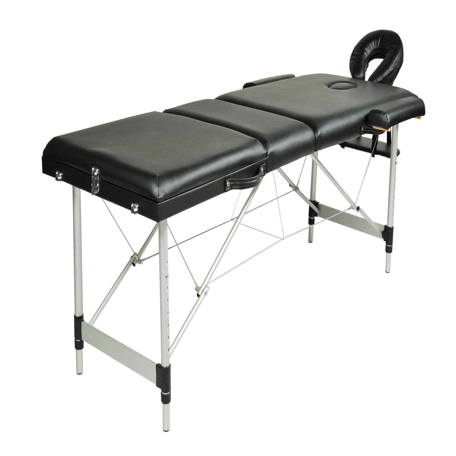 Massage Chairs: YES4HOMES Black 3 Fold Portable Aluminium Massage Table Massage Bed Beauty Therapy