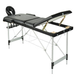 Massage Chairs: YES4HOMES Black 3 Fold Portable Aluminium Massage Table Massage Bed Beauty Therapy