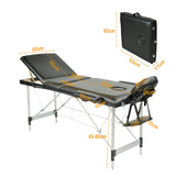 Massage Chairs: YES4HOMES Black 3 Fold Portable Aluminium Massage Table Massage Bed Beauty Therapy