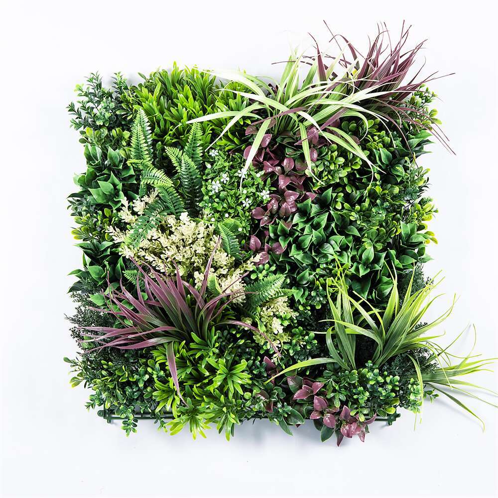 Artificial Wall Plants: YES4HOMES 4 Artificial Plant Wall Grass Panels Vertical Garden Foliage Tile Fence 50X50 CM