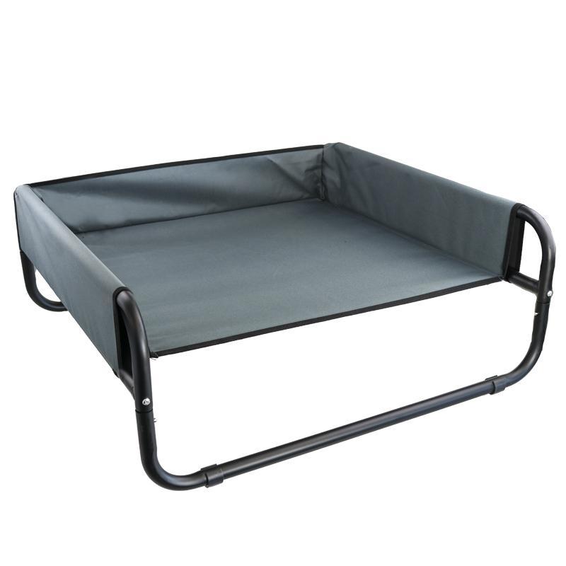 Dog Beds: Grey / Black Large Dog Walled Suspension Trampoline Hammock Bed 85 x 85 x 33 cm Gray