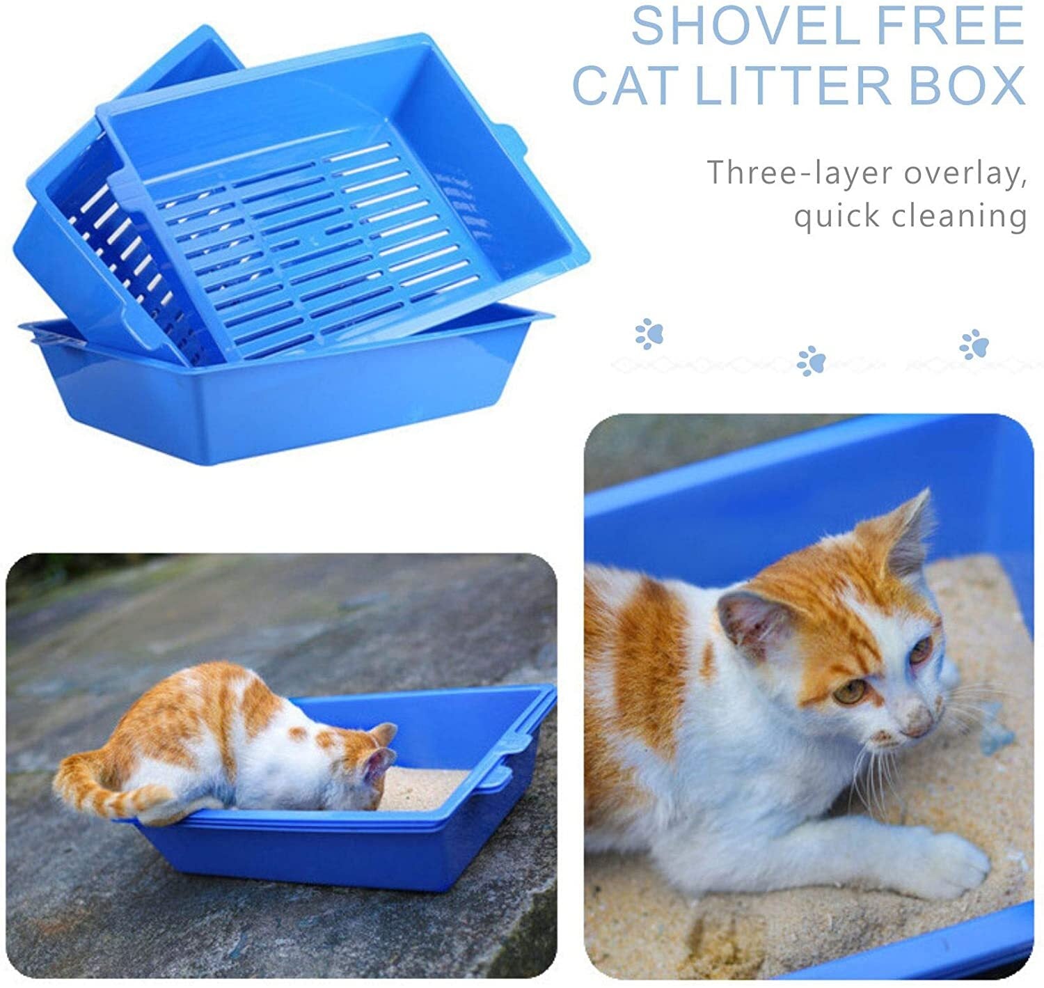Cat Litter: YES4PETS Lift and Sift Self Cleaning Kitty Litter Trays Cat Litter Tray Toilet Sifting Slotted Trays