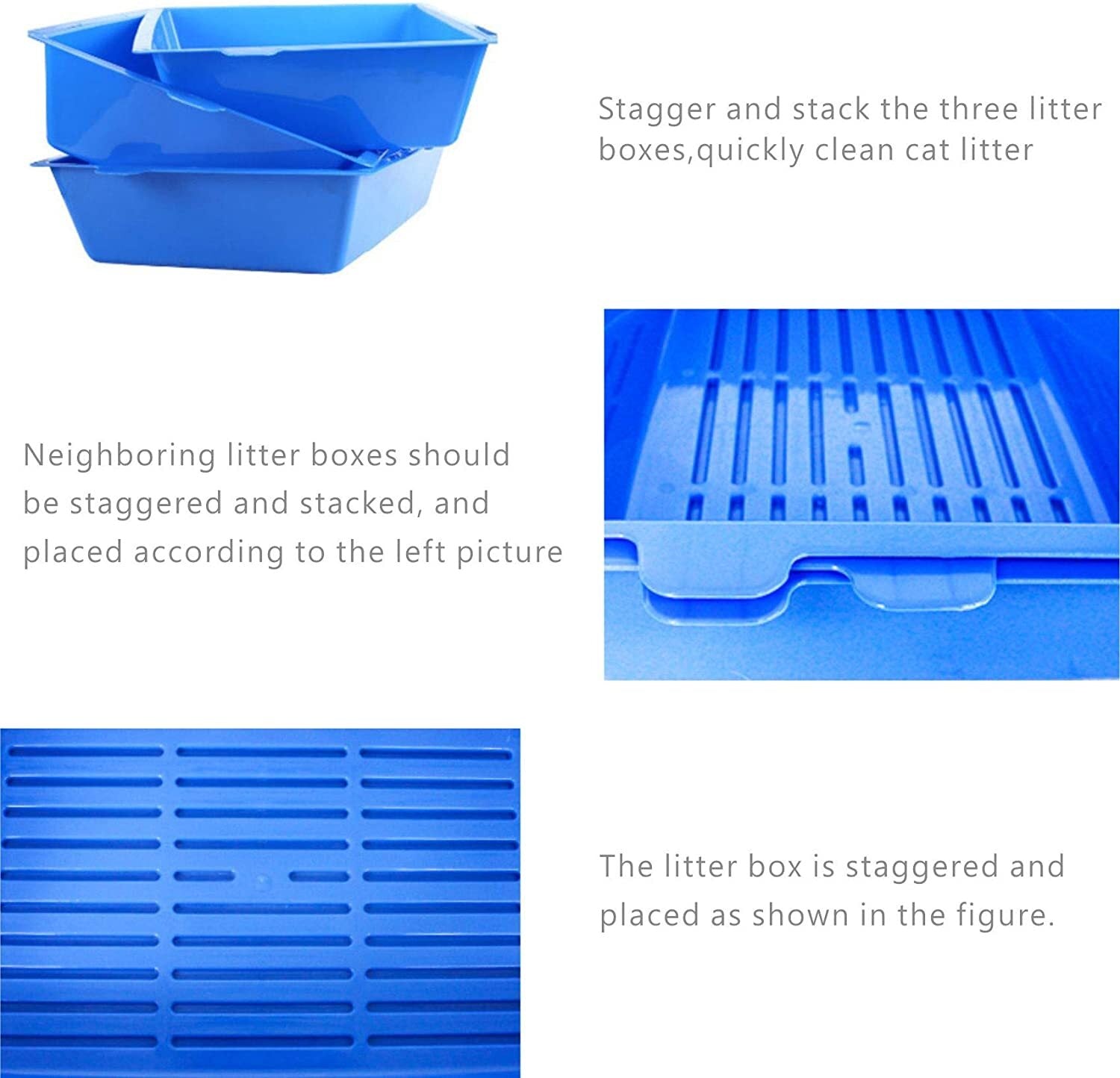 Cat Litter: YES4PETS Lift and Sift Self Cleaning Kitty Litter Trays Cat Litter Tray Toilet Sifting Slotted Trays