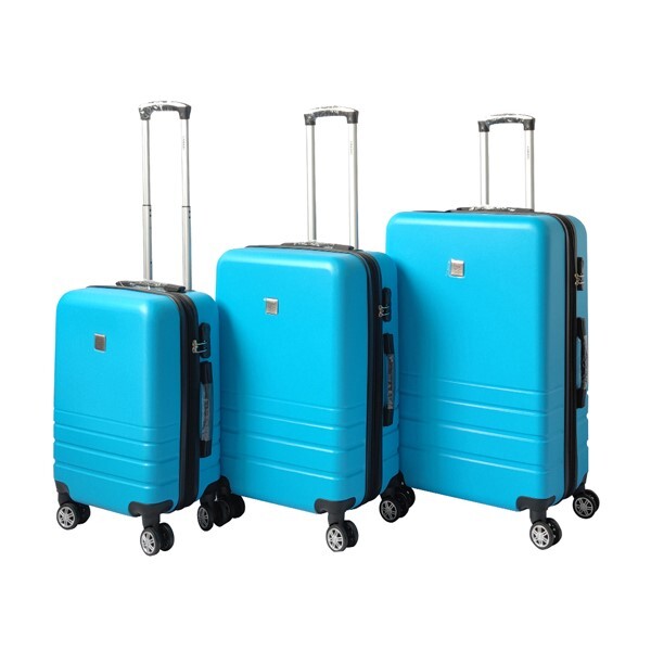 Suitcases: YES4HOMES Expandable ABS Luggage Suitcase Set 3 Code Lock Travel Carry  Bag Trolley Aqua